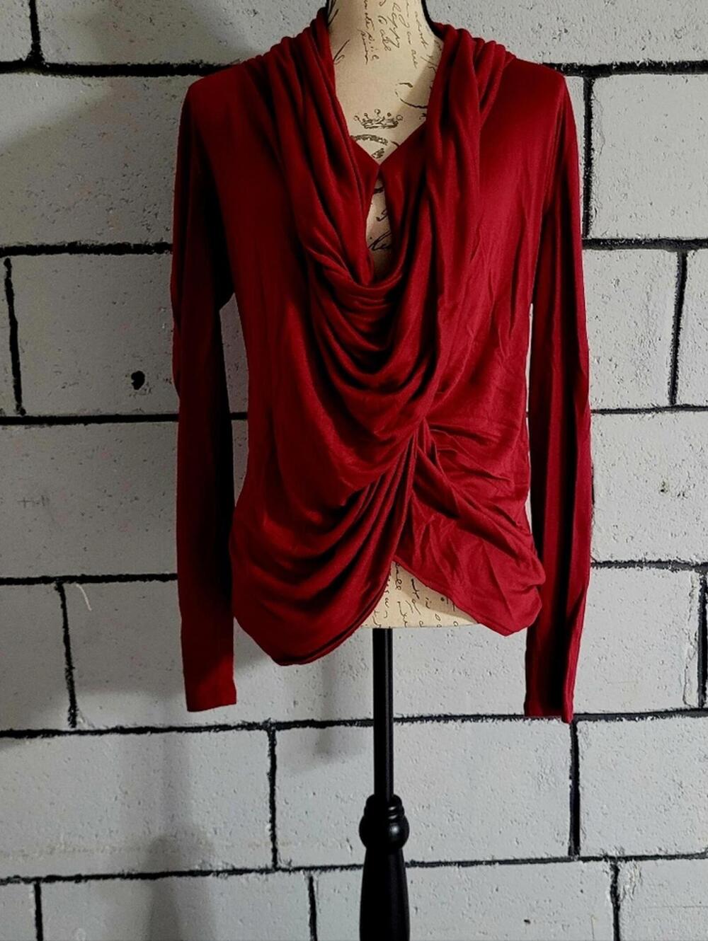BUNDLE SALE!  JENNIFER LOPEZ Elegant Red Drape Top Size XS